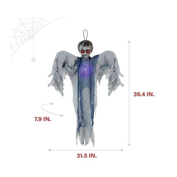 Haunted Hill Farm Animatronic Scary Haunted Angel with Touch Activated Lights - Picture 2 of 5